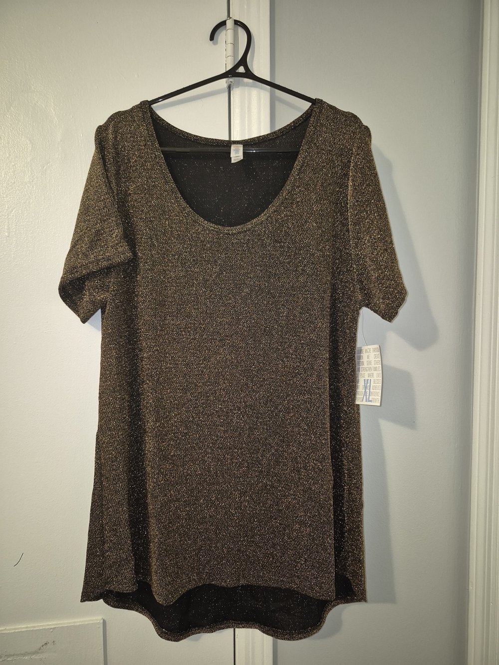 NWT LuLaRoe Metallic Brown Scoop Neck Women's Top Size XL